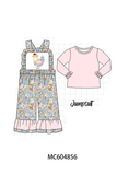Pink Chicken Applique Jumpsuit Set Aaria Tees