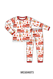 Red Fire Engine Bamboo Pajama Set Aaria Tees