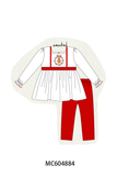 Red Gingerbread Smocked Pants Set Aaria Tees