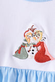 Blue frozen embroidery ruffle pants set Aaria Tees
