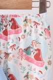 Blue frozen embroidery ruffle pants set Aaria Tees