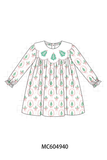 Pink Christmas Tree Embroidery Dress Aaria Tees