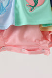 Colorblock character applique ruffle bubble Aaria Tees