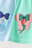Colorblock character applique ruffle bloomer set Aaria Tees
