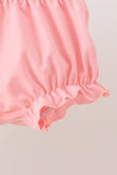 Colorblock character applique ruffle bloomer set Aaria Tees
