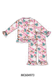 Pink Cowboy Ruffle Bamboo Pajama Set Aaria Tees