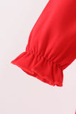 Red christmas character applique ruffle bubble Aaria Tees