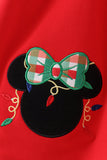 Red christmas character applique gingham bloomer set Aaria Tees