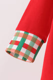 Red christmas character applique romper Aaria Tees