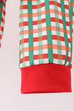 Red christmas character applique gingham pants set Aaria Tees