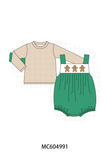 Green Gingerbread Embroidery 2pc Set Aaria Tees