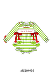 Green Stripe Grinch Applique Bubble Aaria Tees