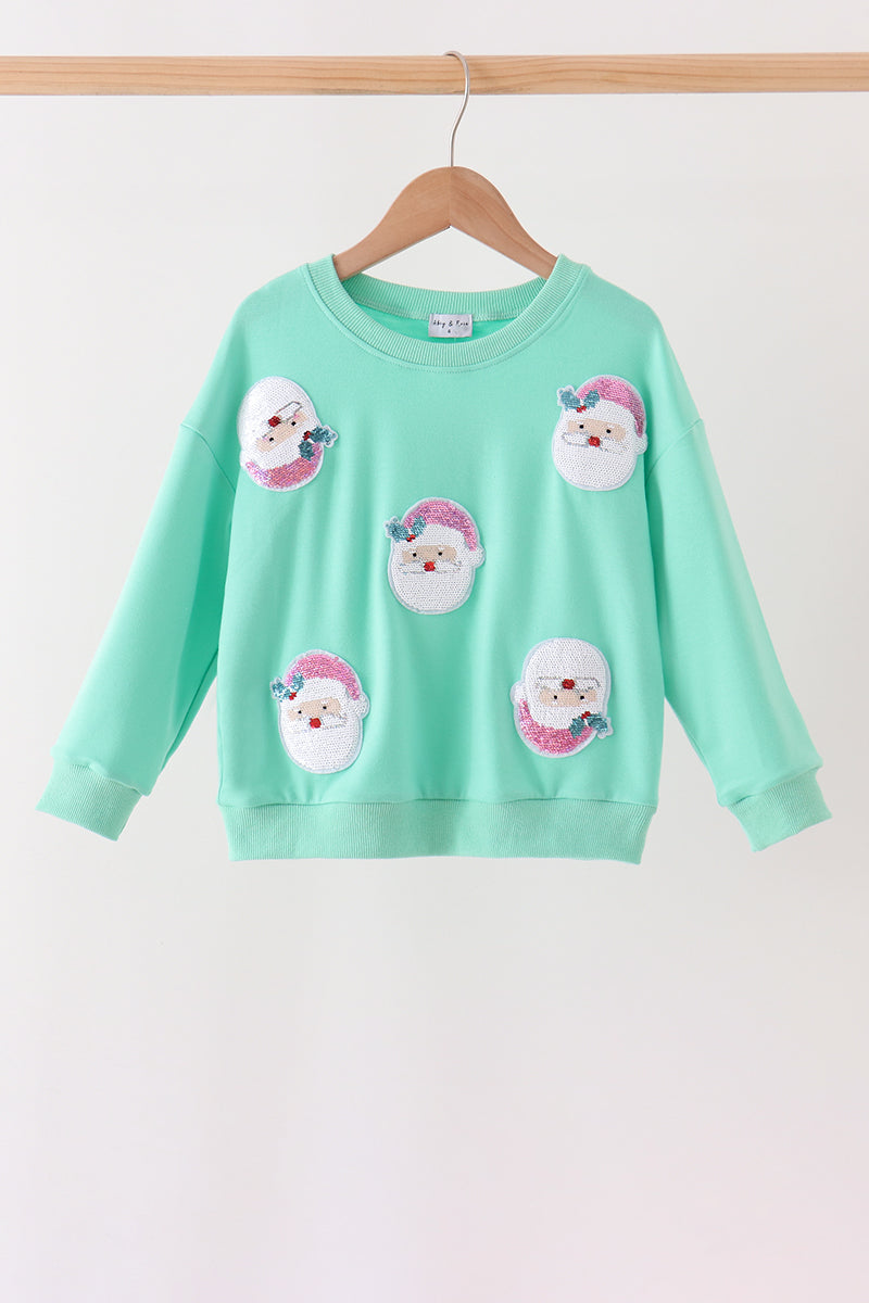 Mint Santa Sequin Mom&me Top - Aaria Tees Aaria Tees