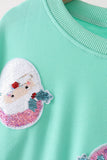 Mint Santa Sequin Mom&me Top - Aaria Tees Aaria Tees
