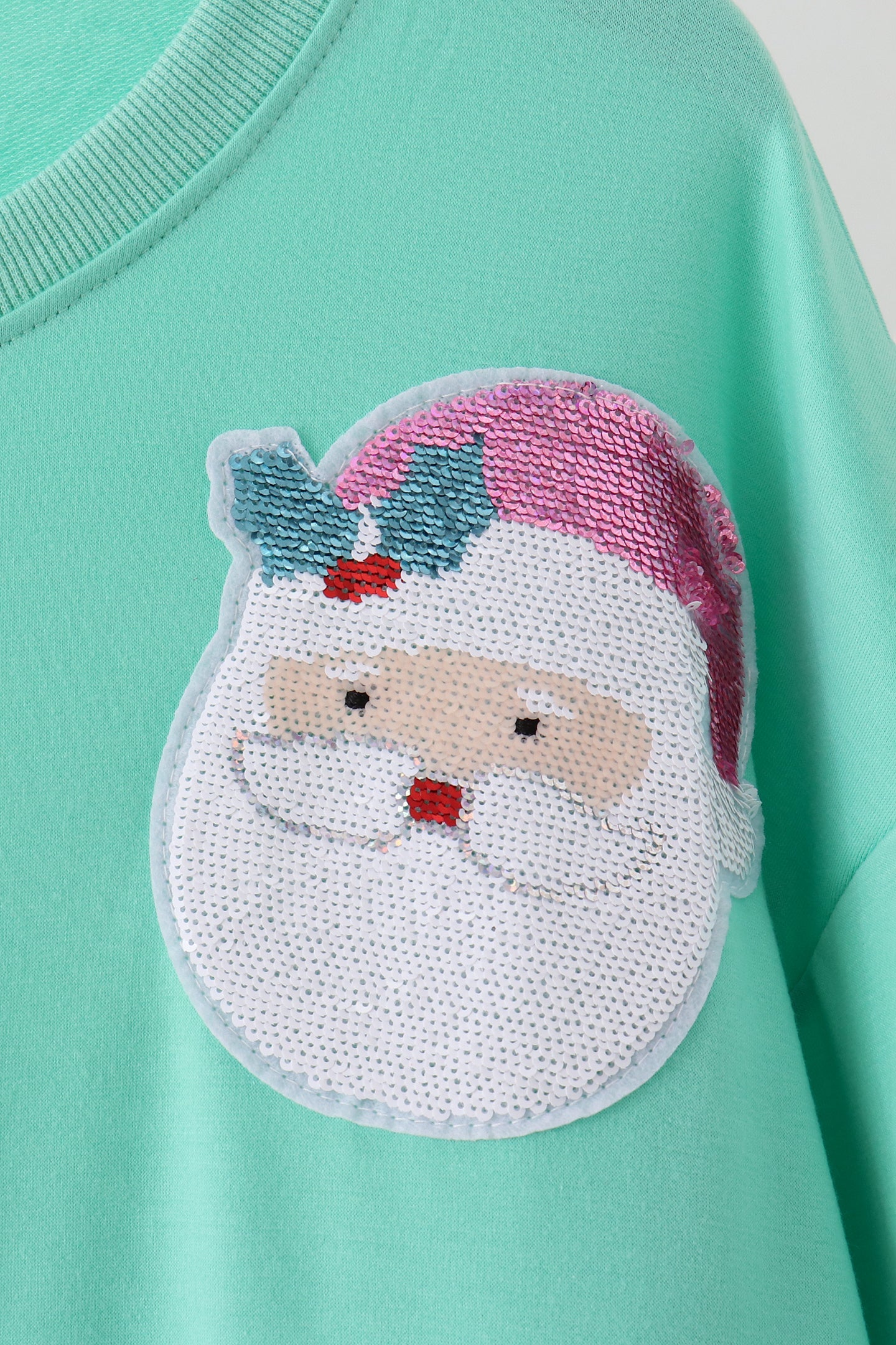 Mint Santa Sequin Mom&me Top - Aaria Tees Aaria Tees