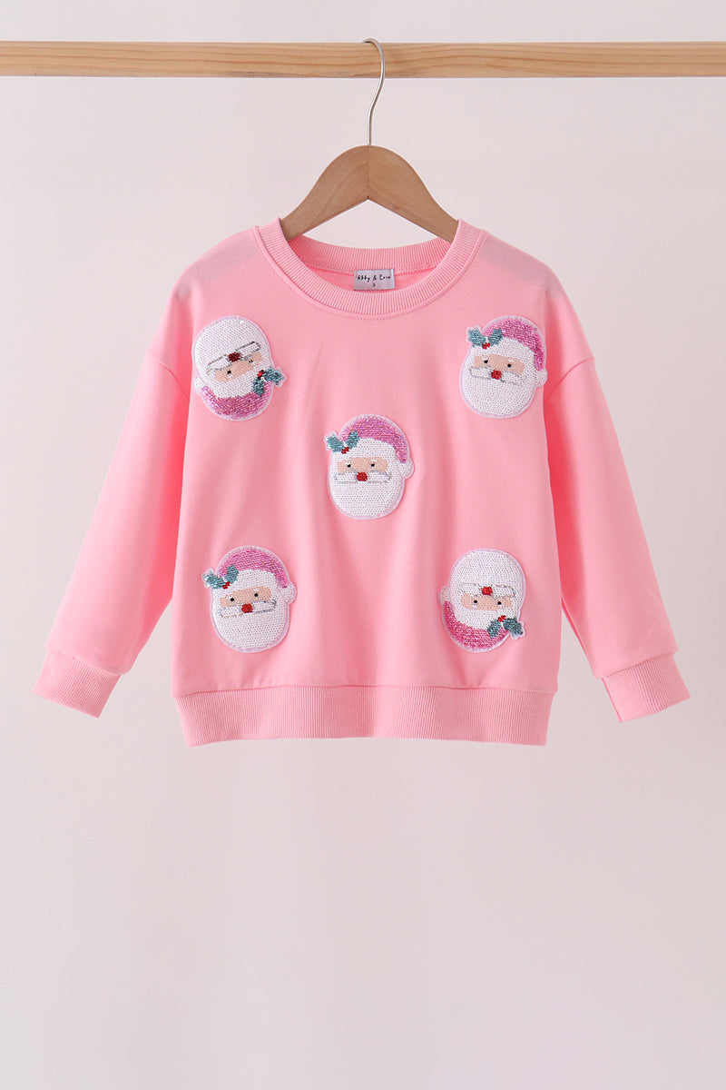 Pink Santa Sequin Top - Aaria Tees