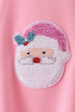 Pink Santa Sequin Top - Aaria Tees Aaria Tees