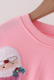 Pink Santa Sequin Top - Aaria Tees Aaria Tees