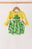 Green Grinch French Knot Bow Bubble - Aaria Tees Aaria Tees