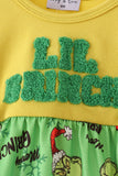 Green Grinch French Knot Bow Bubble - Aaria Tees Aaria Tees