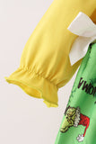 Green Grinch French Knot Bow Bubble - Aaria Tees Aaria Tees