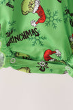 Green Grinch French Knot Bow Bubble - Aaria Tees Aaria Tees
