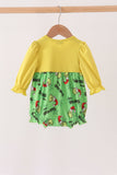 Green Grinch French Knot Bow Bubble - Aaria Tees Aaria Tees