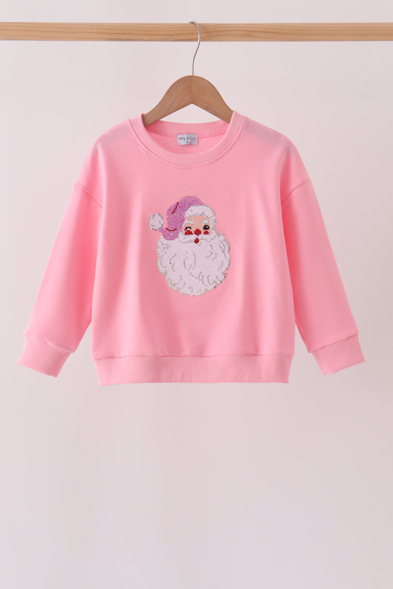 Pink Santa Sequin Top - Aaria Tees Aaria Tees