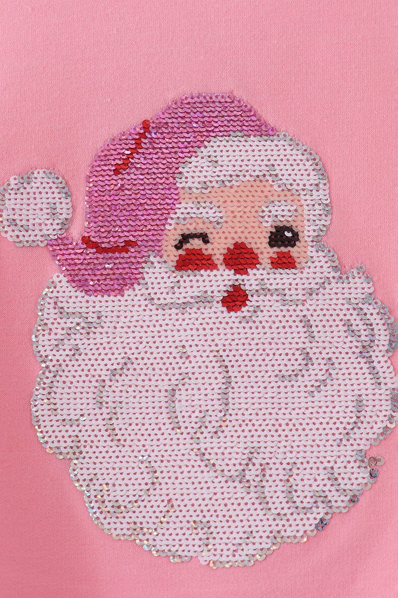 Pink Santa Sequin Top - Aaria Tees Aaria Tees