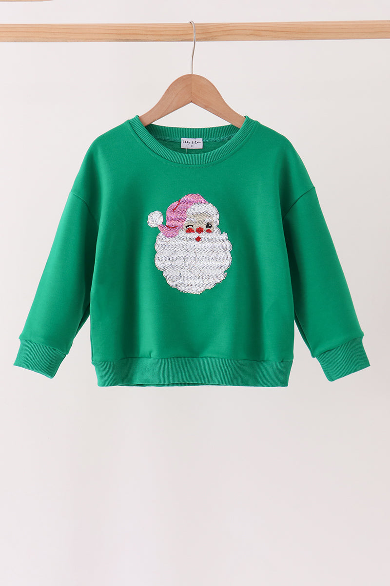 Green Santa Sequin Mom&me Top - Aaria Tees