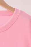 Pink Holly Jolly Embroidery Mom Top - Aaria Tees Aaria Tees