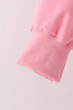 Pink Holly Jolly Embroidery Mom Top - Aaria Tees Aaria Tees