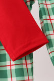 Red Holly Jolly Embroidery Plaid Pants Set - Aaria Tees Aaria Tees
