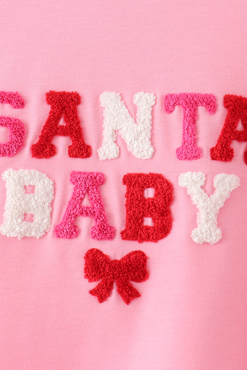 Pink Santa Baby French Knot Mom&me Top - Aaria Tees Aaria Tees