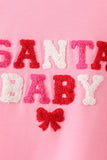 Pink Santa Baby French Knot Mom&me Top - Aaria Tees Aaria Tees