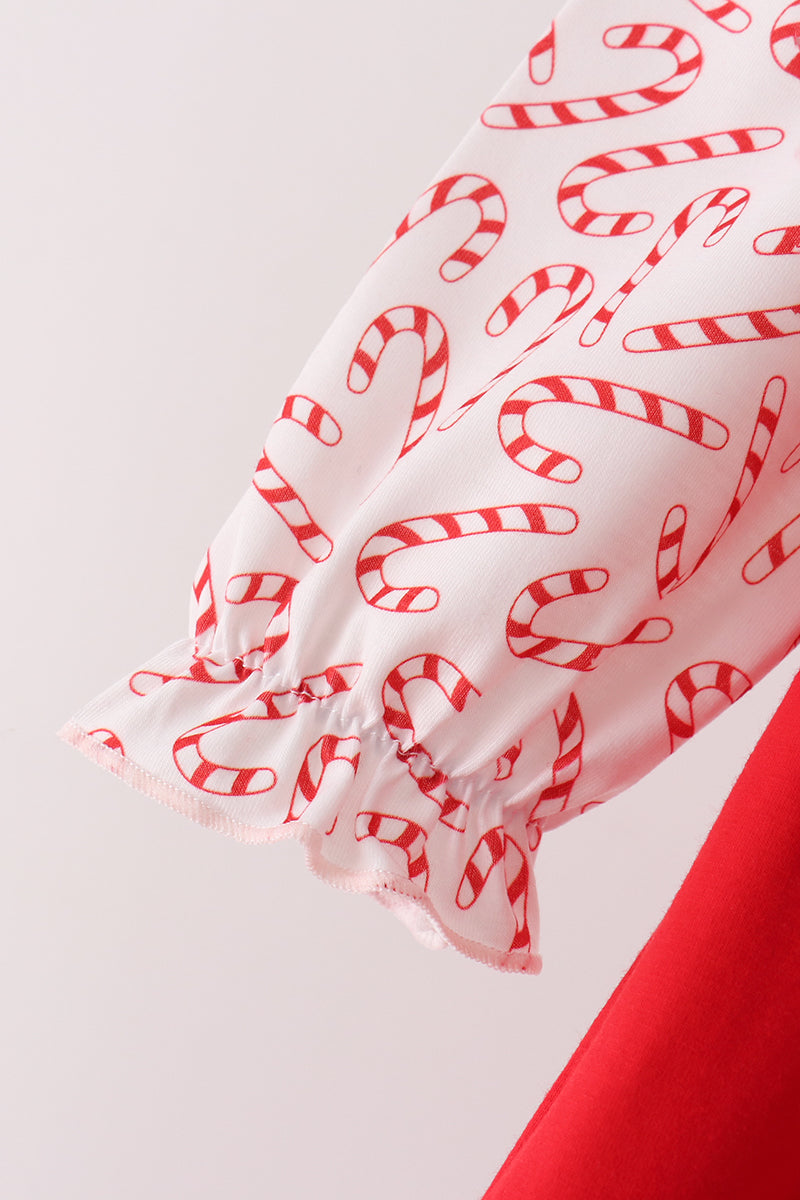 Red Candy Cane Sequin Ruffle Dress - Aaria Tees Aaria Tees