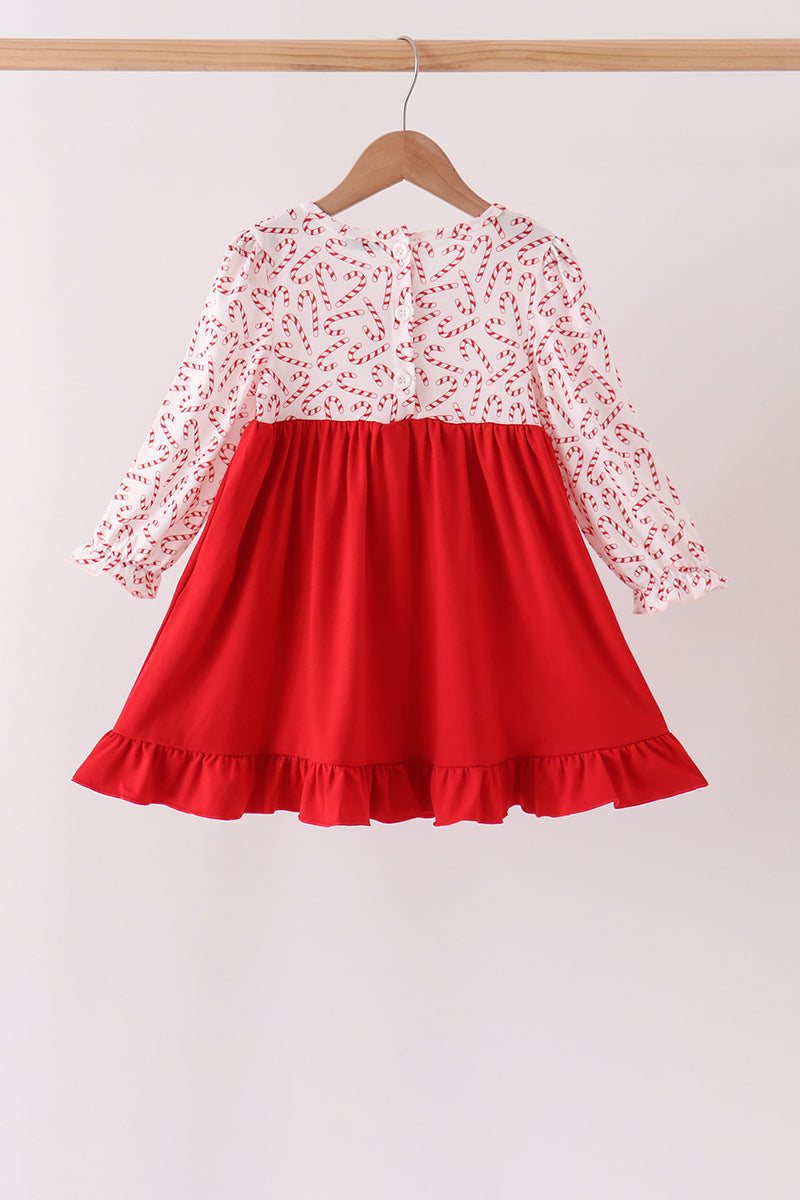 Red Candy Cane Sequin Ruffle Dress - Aaria Tees Aaria Tees
