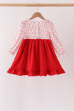 Red Candy Cane Sequin Ruffle Dress - Aaria Tees Aaria Tees
