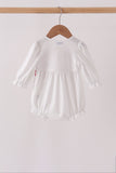 White Candy Cane Smocked polka dot Bubble - Aaria Tees Aaria Tees