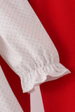 White Candy Cane Smocked polka dot Ruffle Pants Set - Aaria Tees Aaria Tees