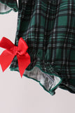 Forest Plaid Smocked Bow Bubble - Aaria Tees Aaria Tees