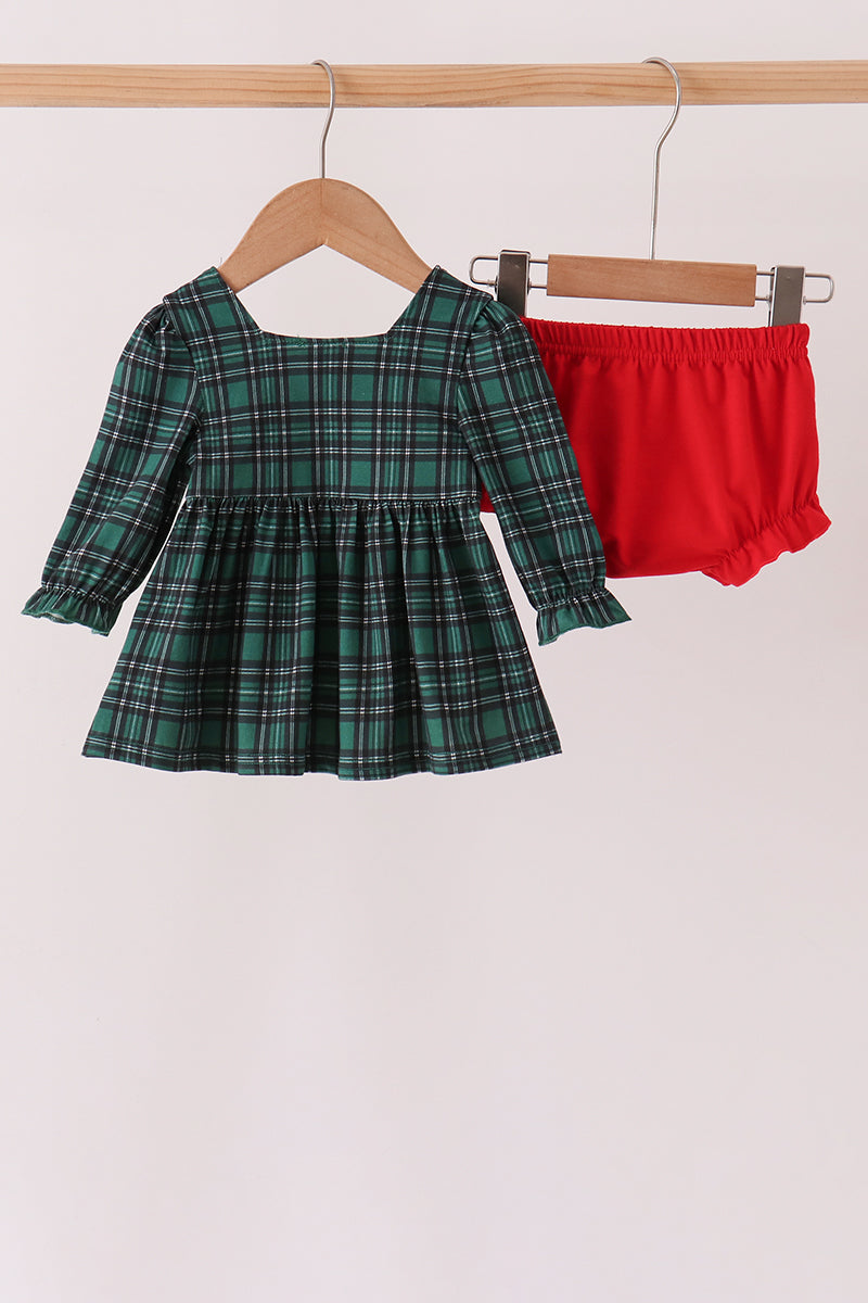 Forest Plaid Smocked Bloomer Set - Aaria Tees Aaria Tees