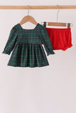 Forest Plaid Smocked Bloomer Set - Aaria Tees Aaria Tees