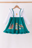 Forest Nativity Embroidery Ruffle Dress - Aaria Tees Aaria Tees