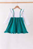 Forest Nativity Embroidery Ruffle Dress - Aaria Tees Aaria Tees