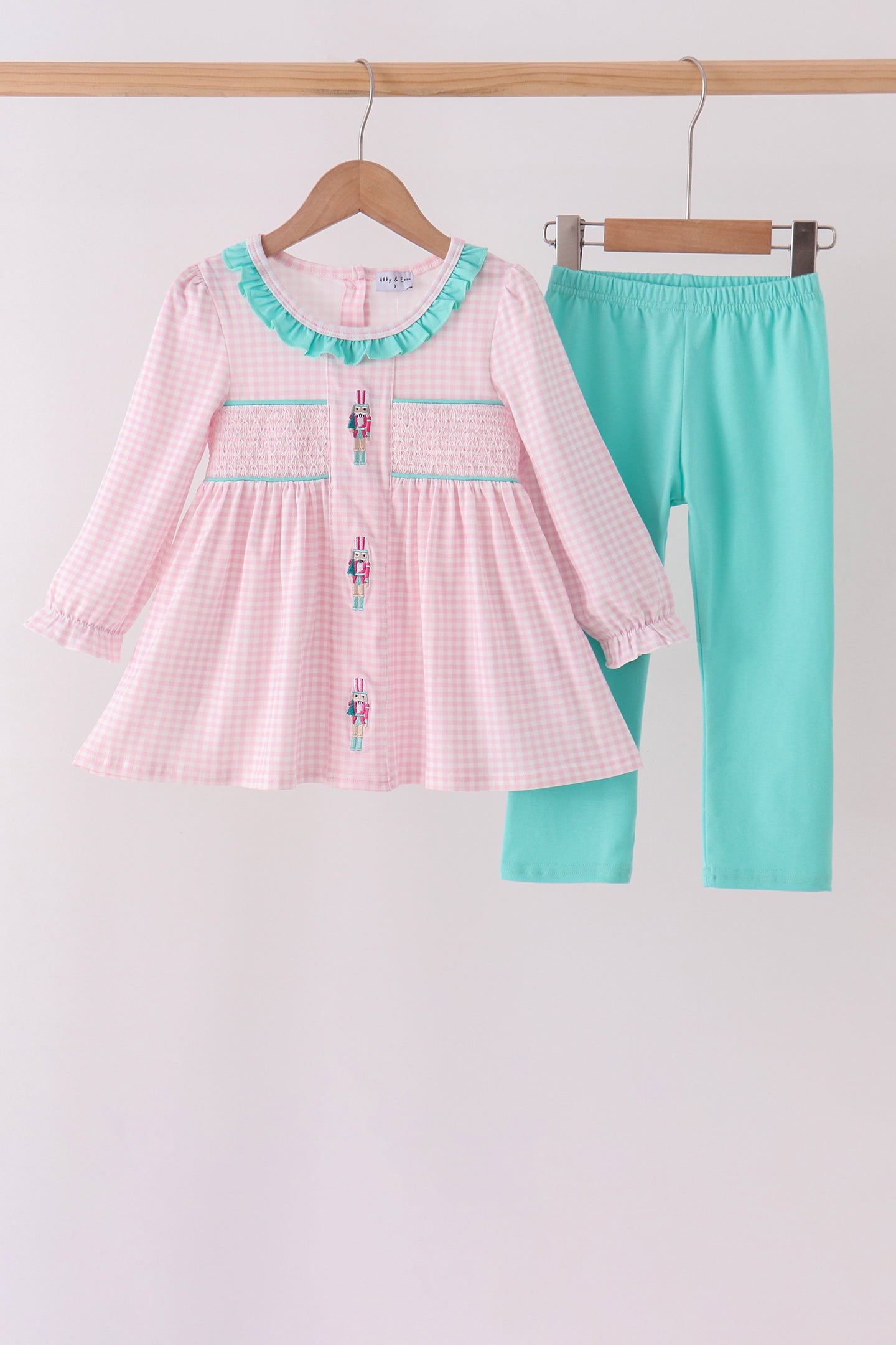 Pink Nutcracker Smocked Ruffle Pants Set - Aaria Tees Aaria Tees