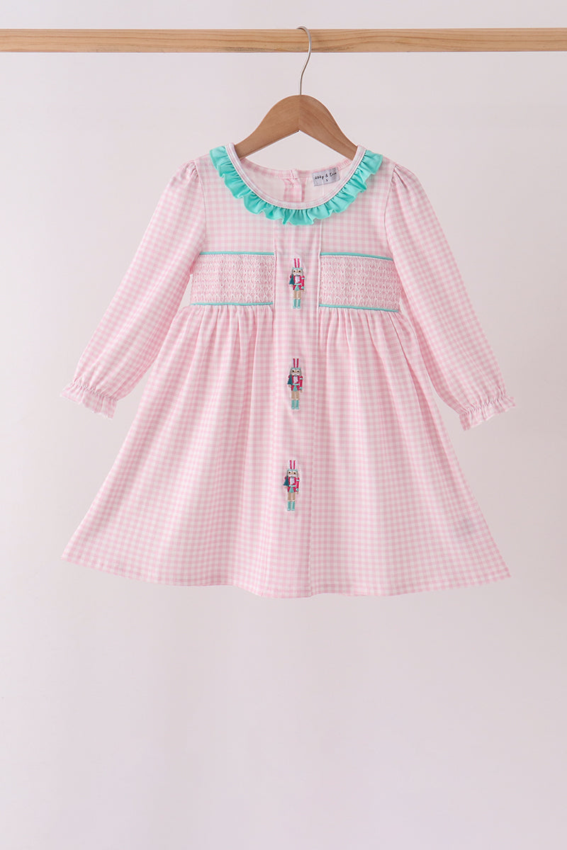 Pink Nutcracker Smocked Ruffle Dress - Aaria Tees