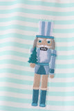 Mint Nutcracker Embroidery Stripe Top - Aaria Tees Aaria Tees