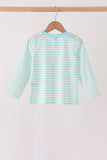 Mint Nutcracker Embroidery Stripe Top - Aaria Tees Aaria Tees