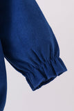 Blue corduroy Nativity Embroidery Bubble - Aaria Tees Aaria Tees